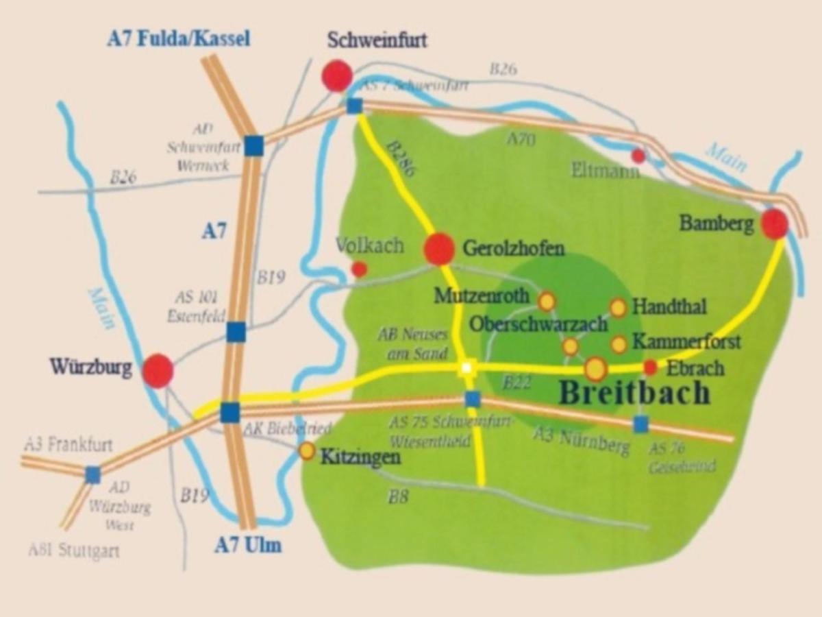 Pension Zur Traube 3 Sterne Oberschwarzach Buitenkant foto